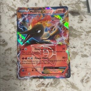 Pokemon Moltres EX Card - Red and Orange